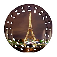 Paris Eiffel Tower Ornament (round Filigree)