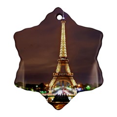 Paris Eiffel Tower Snowflake Ornament (two Sides) by Nexatart