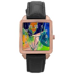 New Form Technology Rose Gold Leather Watch 