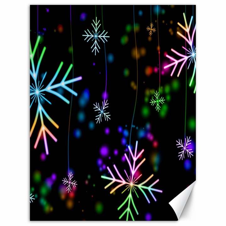 Nowflakes Snow Winter Christmas Canvas 18  x 24  