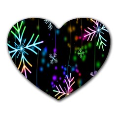 Nowflakes Snow Winter Christmas Heart Mousepads