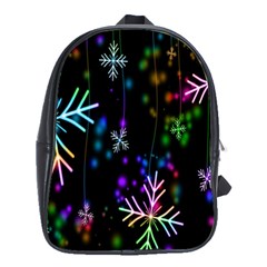 Nowflakes Snow Winter Christmas School Bags(Large) 