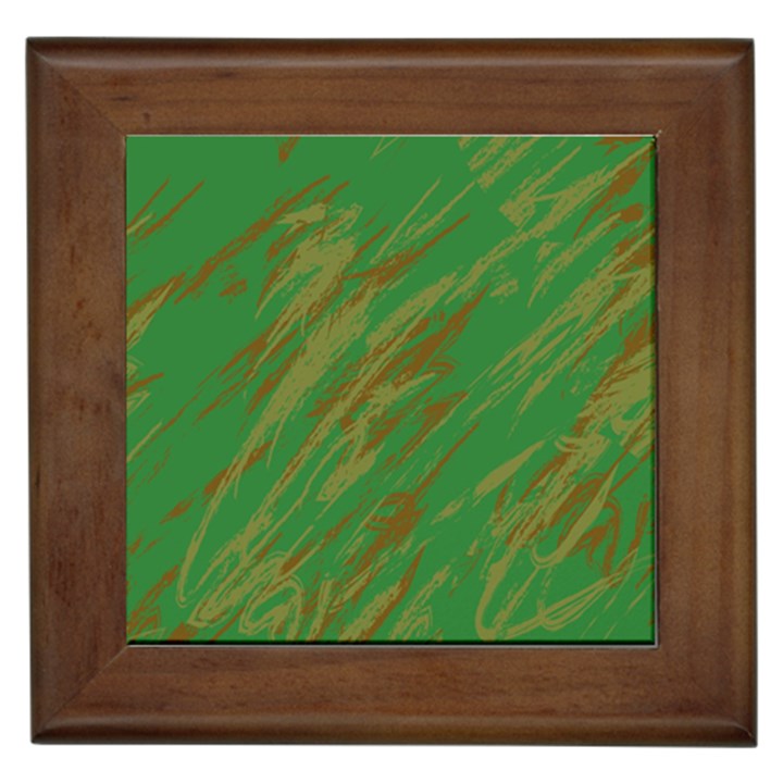 Brown green texture                                                  			Framed Tile