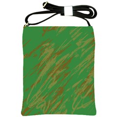 Brown Green Texture                                                  			shoulder Sling Bag by LalyLauraFLM