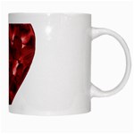 Floral Heart Shape Ornament White Mugs Right