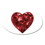 Floral Heart Shape Ornament Oval Magnet Front