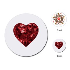 Floral Heart Shape Ornament Playing Cards (round)  by dflcprints