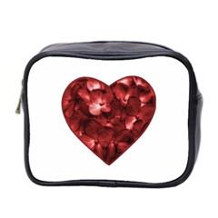 Floral Heart Shape Ornament Mini Toiletries Bag 2-side by dflcprints