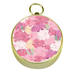 Peonies Flower Floral Roes Pink Flowering Gold Compasses