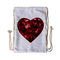 Floral Heart Shape Ornament Drawstring Bag (small) by dflcprints