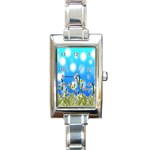 Pisces Underwater World Fairy Tale Rectangle Italian Charm Watch Front