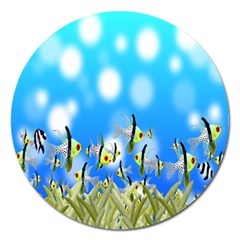 Pisces Underwater World Fairy Tale Magnet 5  (round) by Nexatart