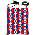 Patriotic Red White Blue 3d Stars Shoulder Sling Bags Front