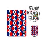 Patriotic Red White Blue 3d Stars Playing Cards 54 (Mini)  Front - Club9