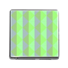 Squares Triangel Green Yellow Blue Memory Card Reader (Square)