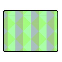 Squares Triangel Green Yellow Blue Fleece Blanket (Small)