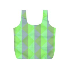 Squares Triangel Green Yellow Blue Full Print Recycle Bags (S) 