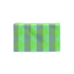 Squares Triangel Green Yellow Blue Cosmetic Bag (XS)