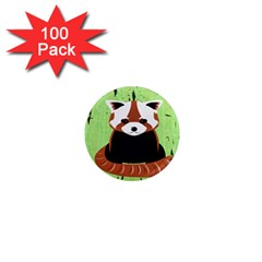 Red Panda Bamboo Firefox Animal 1  Mini Magnets (100 Pack)  by Nexatart