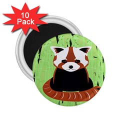 Red Panda Bamboo Firefox Animal 2 25  Magnets (10 Pack)  by Nexatart