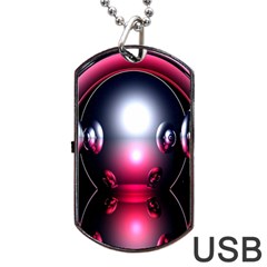 Red 3d  Computer Work Dog Tag Usb Flash (two Sides)
