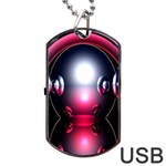 Red 3d  Computer Work Dog Tag USB Flash (Two Sides) Front