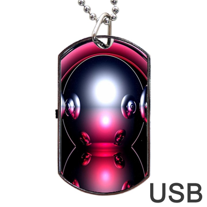 Red 3d  Computer Work Dog Tag USB Flash (Two Sides)