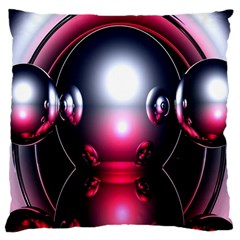 Red 3d  Computer Work Large Cushion Case (one Side)