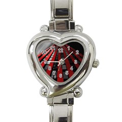 Red Building City Heart Italian Charm Watch by Nexatart