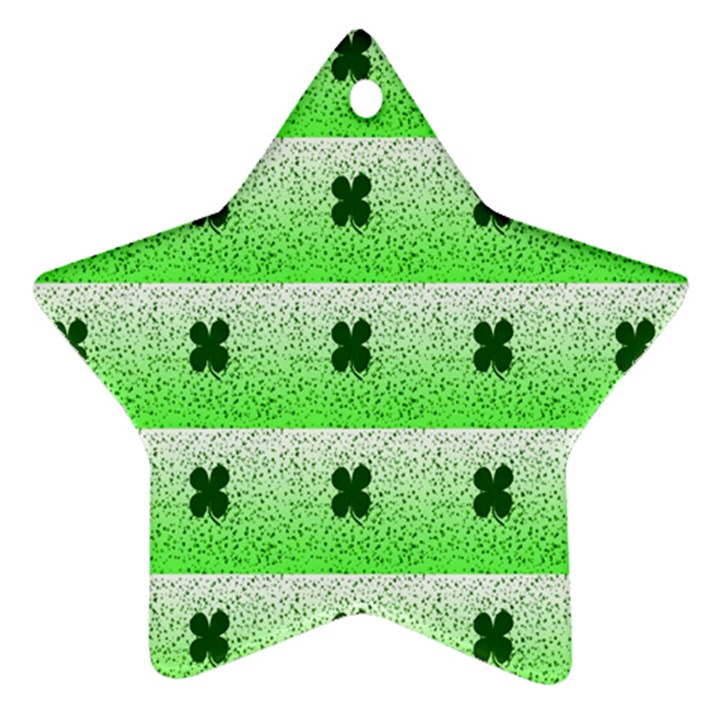 Shamrock Pattern Background Star Ornament (Two Sides)