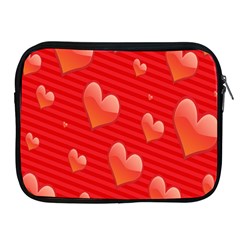 Red Hearts Apple Ipad 2/3/4 Zipper Cases by Nexatart