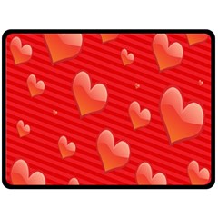 Red Hearts Double Sided Fleece Blanket (large)  by Nexatart