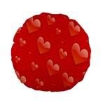 Red Hearts Standard 15  Premium Flano Round Cushions Back
