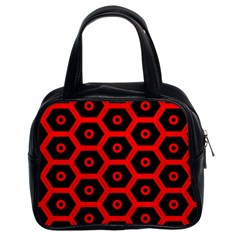 Red Bee Hive Texture Classic Handbags (2 Sides) by Nexatart