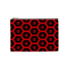 Red Bee Hive Texture Cosmetic Bag (medium) 