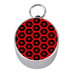 Red Bee Hive Texture Mini Silver Compasses by Nexatart