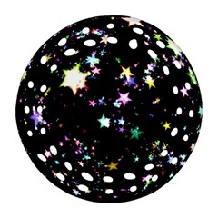 Star Ball About Pile Christmas Round Filigree Ornament (two Sides) by Nexatart