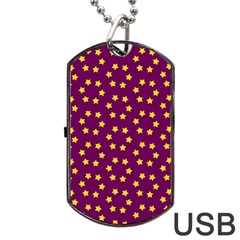 Star Christmas Red Yellow Dog Tag Usb Flash (one Side)