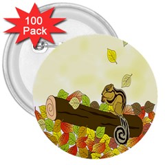 Squirrel 3  Buttons (100 Pack)  by Nexatart