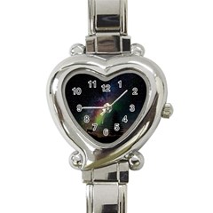 Starry Sky Galaxy Star Milky Way Heart Italian Charm Watch by Nexatart