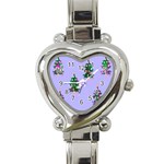 Watercolour Paint Dripping Ink  Heart Italian Charm Watch Front