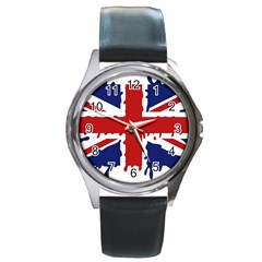 Uk Splat Flag Round Metal Watch by Nexatart