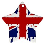 Uk Splat Flag Star Ornament (Two Sides) Front