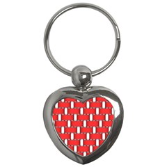 Weave And Knit Pattern Seamless Background Wallpaper Key Chains (Heart) 