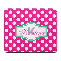 Pink Dots Any Name Large Mouse Pad (rectangle)