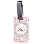 pattern tribal blue pink Luggage Tag (Two Sides) Front