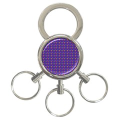 Beach Blue High Quality Seamless Pattern Purple Red Yrllow Flower Floral 3-Ring Key Chains