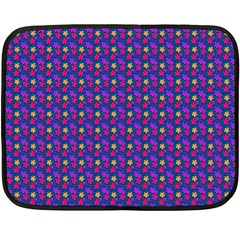 Beach Blue High Quality Seamless Pattern Purple Red Yrllow Flower Floral Double Sided Fleece Blanket (Mini) 