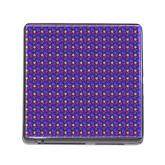 Beach Blue High Quality Seamless Pattern Purple Red Yrllow Flower Floral Memory Card Reader (Square)