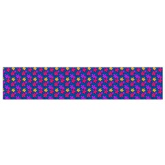 Beach Blue High Quality Seamless Pattern Purple Red Yrllow Flower Floral Flano Scarf (Small)